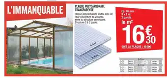 Brico Dépôt Plaque Polycarbonate Transparente offre