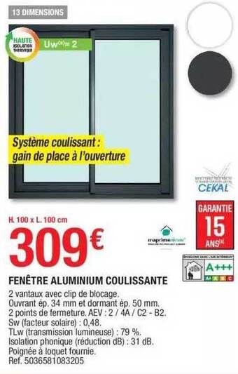 Brico Dépôt Fenêtre Aluminium Coulissante offre