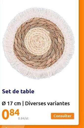 Action Set De Table offre