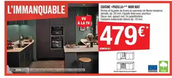 Brico Dépôt Cuisine «pasilla» Noir Mat offre