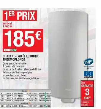 Brico Dépôt Chauffe-eau électrique Thermoplongé offre