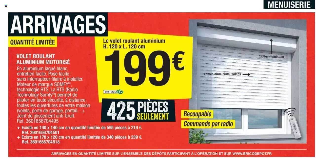 Promo Volet Roulant Aluminium Motorisé chez Brico Dépôt