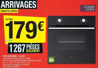 Brico Dépôt Four Statique L. 60 Cm Cooke Lewis offre