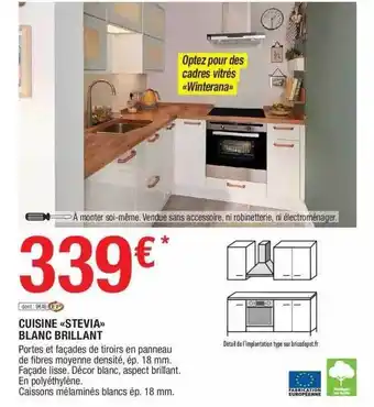 Brico Dépôt Cuisine «stevia» Blanc Brillant offre
