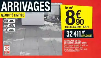 Brico Dépôt Carrelage De Sol Extérieur «ciment Brut» offre