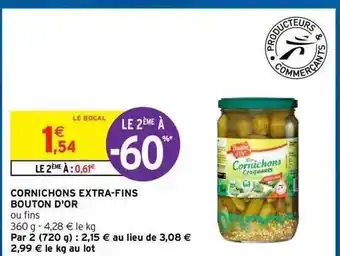 Intermarché Hyper Cornichons Extra-fins Bouton D'or offre