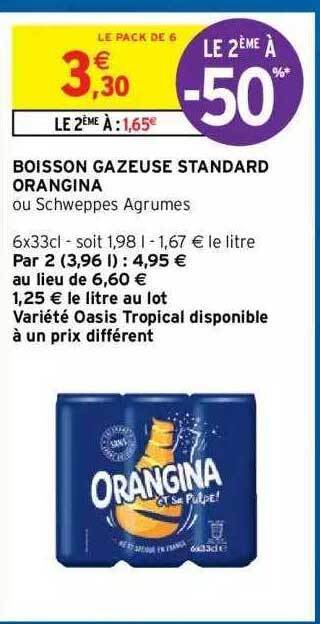 Intermarché Hyper Boisson Gazeuse Standard Orangina offre