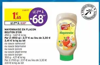 Intermarché Hyper Mayonnaise En Flacon Bouton D'or offre