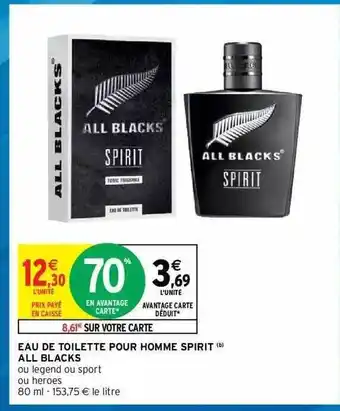 Intermarché Hyper Eau De Toilette Pour Homme Spirit All Blacks offre