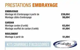 Autobacs Kit Courroies D'accessoires Procodis France offre