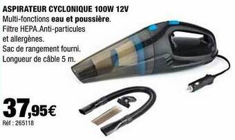 Autobacs Aspirateur Cyclonique 100w 12v offre