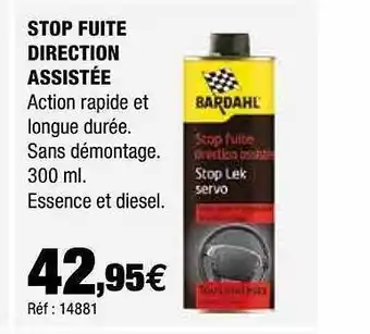 Stop Fuite Direction Assistée Bardahl