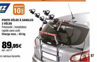 Autobacs Porte-vélos à Sangles 3 Vélos offre
