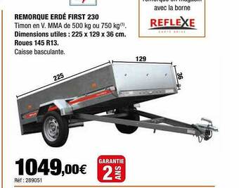 Autobacs Remorque Erdé First 230 offre