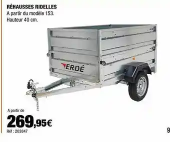 Autobacs Réhausses Ridelles Erdé offre