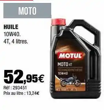 Autobacs Huile Motul offre