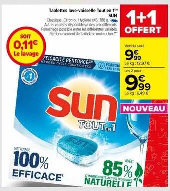 Carrefour Tablettes Lave-vaisselle Tout En 1 offre