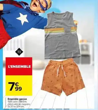 Carrefour Ensemble Garçon Tex offre