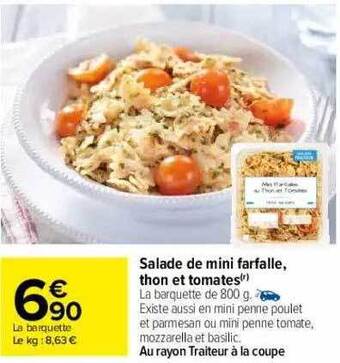 Carrefour Salade De Mini Farfalle, Thon Et Tomates offre