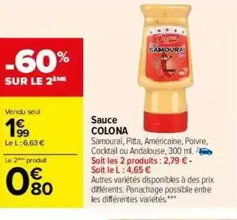 Carrefour Sauce Colona offre