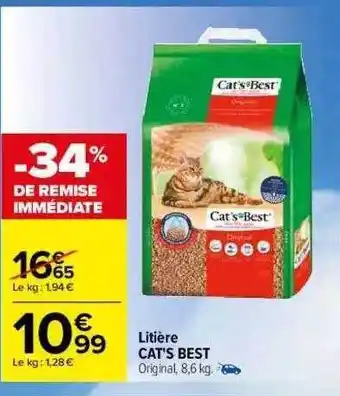 Carrefour Litière Cat's Best offre