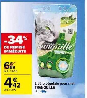 Litière Végétale Pour Chat Tranquille