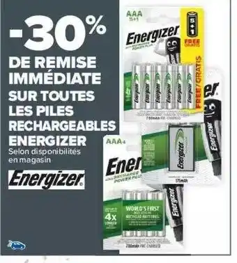 Carrefour Piles Rechargeables Energizer offre