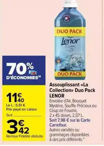 Carrefour Market Assouplissant «la Collection» Duo Pack Lenor offre