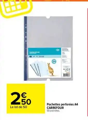 Carrefour Pochettes Perforées A4 Carrefour offre