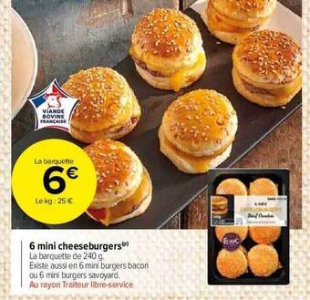 Carrefour Market 6 Mini Cheeseburgers offre