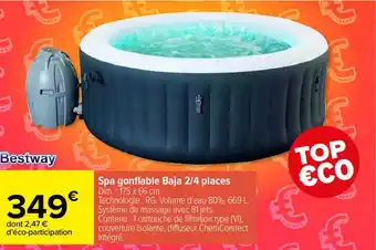 Carrefour Spa Gonflable Baja 2-4 Places Bestway offre