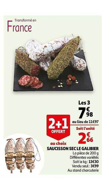 Auchan Saucisson Sec Le Galibier offre