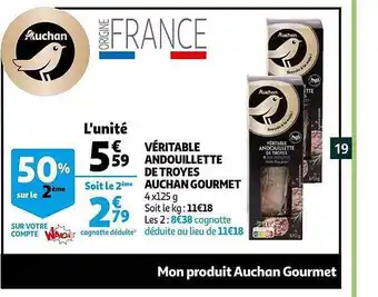 Auchan Véritable Andouillette De Troyes Auchan Gourmet offre