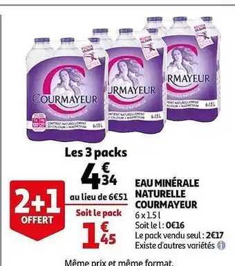 Auchan Eau Minérale Naturelle Courmayeur offre