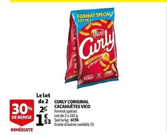 Auchan Curly L'original Cacahuètes Vico offre