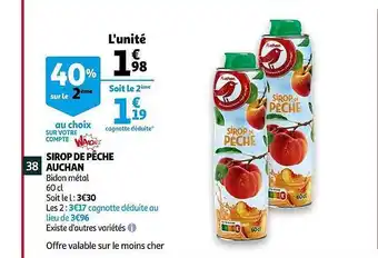 Auchan Sirop De Pêche Auchan offre