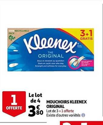 Auchan Mouchoirs Kleenex Original offre