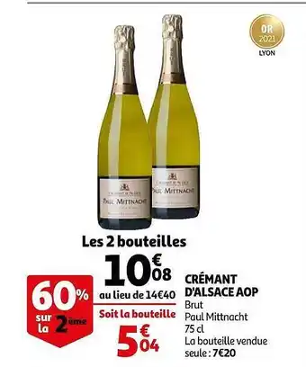 Auchan Crémant D'alsace Aop offre