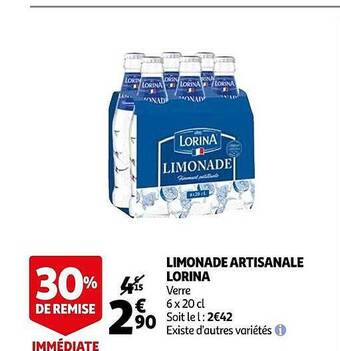 Auchan Limonade Artisanale Lorina offre
