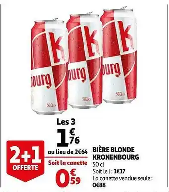 Auchan Bière Blonde Kronenbourg offre