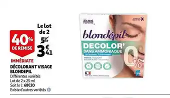 Auchan Décolorant Visage Blondepil offre