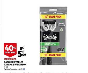 Auchan Rasoirs Jetables Xtreme 3 Wilkinson offre
