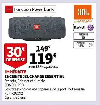 Auchan Enceinte Jbl Charge Essential offre