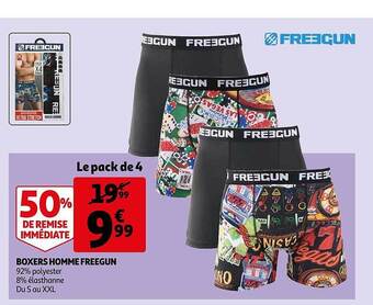 Auchan Boxers Homme Freegun offre