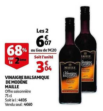 Auchan Vinaigre Balsamique De Modène Maille offre