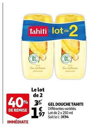Auchan Gel Douche Tahiti offre