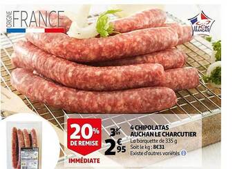 Auchan 4 Chipolatas Auchan Le Charcutier offre