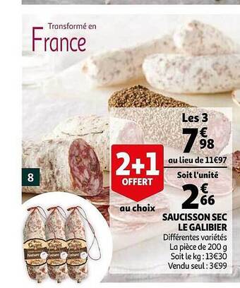 Auchan Saucisson Sec Le Galibier offre
