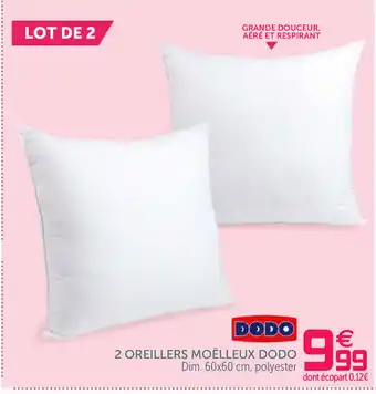 Gifi 2 Oreilllers Moelleux Dodo offre