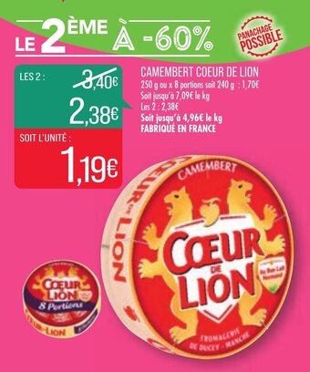 Match Camembert coeur de lion offre